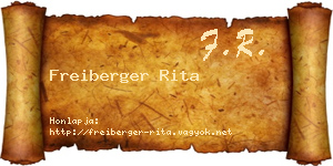 Freiberger Rita névjegykártya